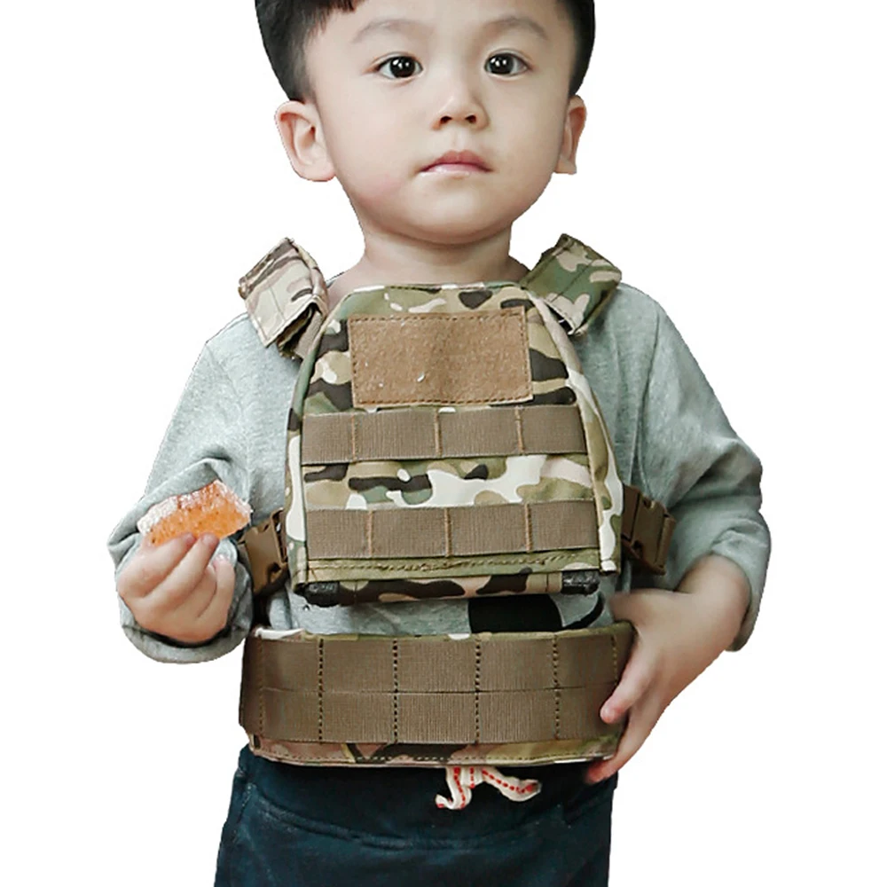 Chaleco MOLLE táctico infantil Airsoft portaplacas