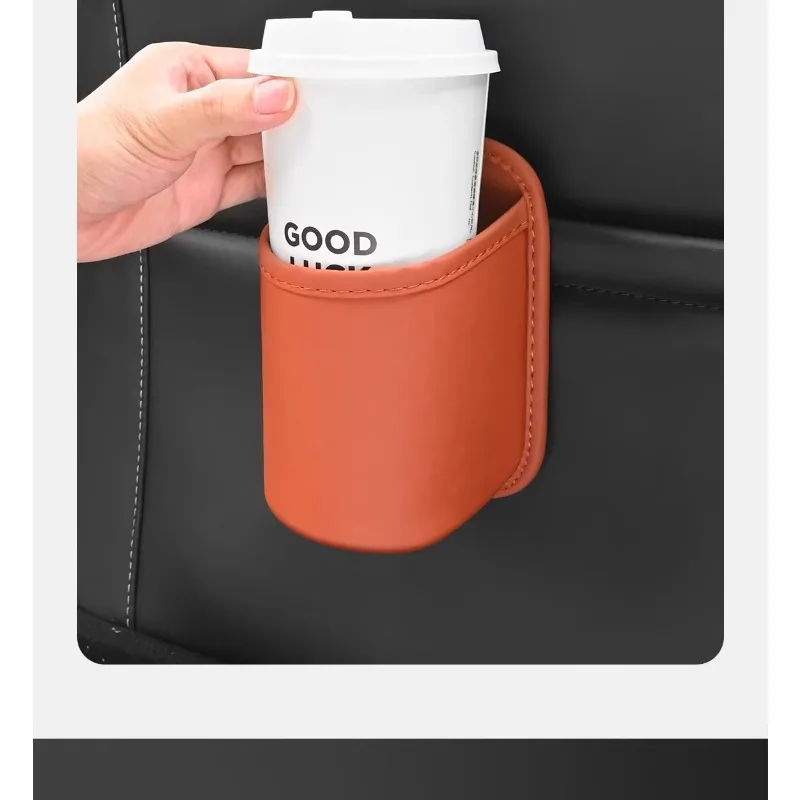 Organizador portavasos de cuero para coche y botellas - imagen 3
