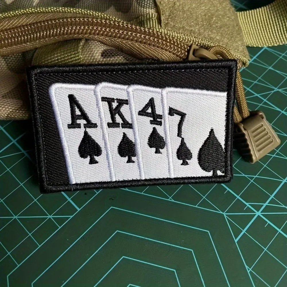 Parche táctico velcro AK47 poker meme bordado mochila Molle - imagen 5