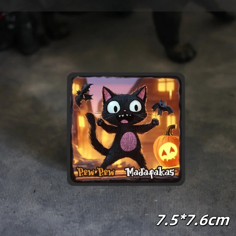 Parche Velcro Halloween: gato calabaza, esqueleto y fantasma - imagen 5