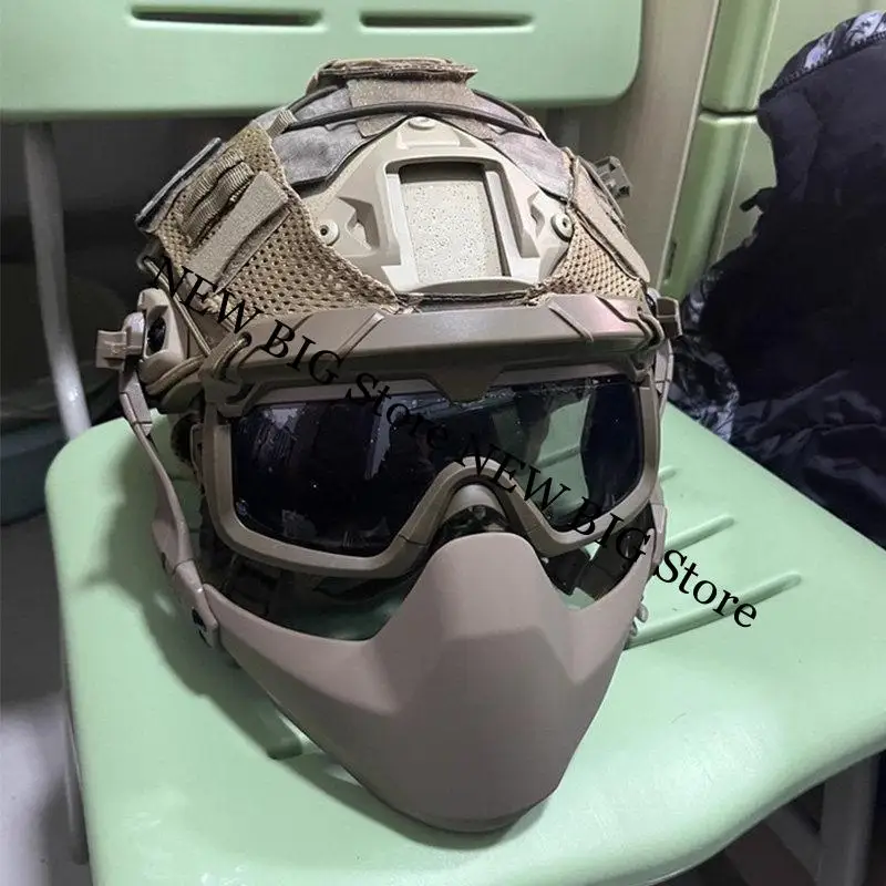 Casco táctico plegable universal con máscara de media cara y gafas - imagen 4