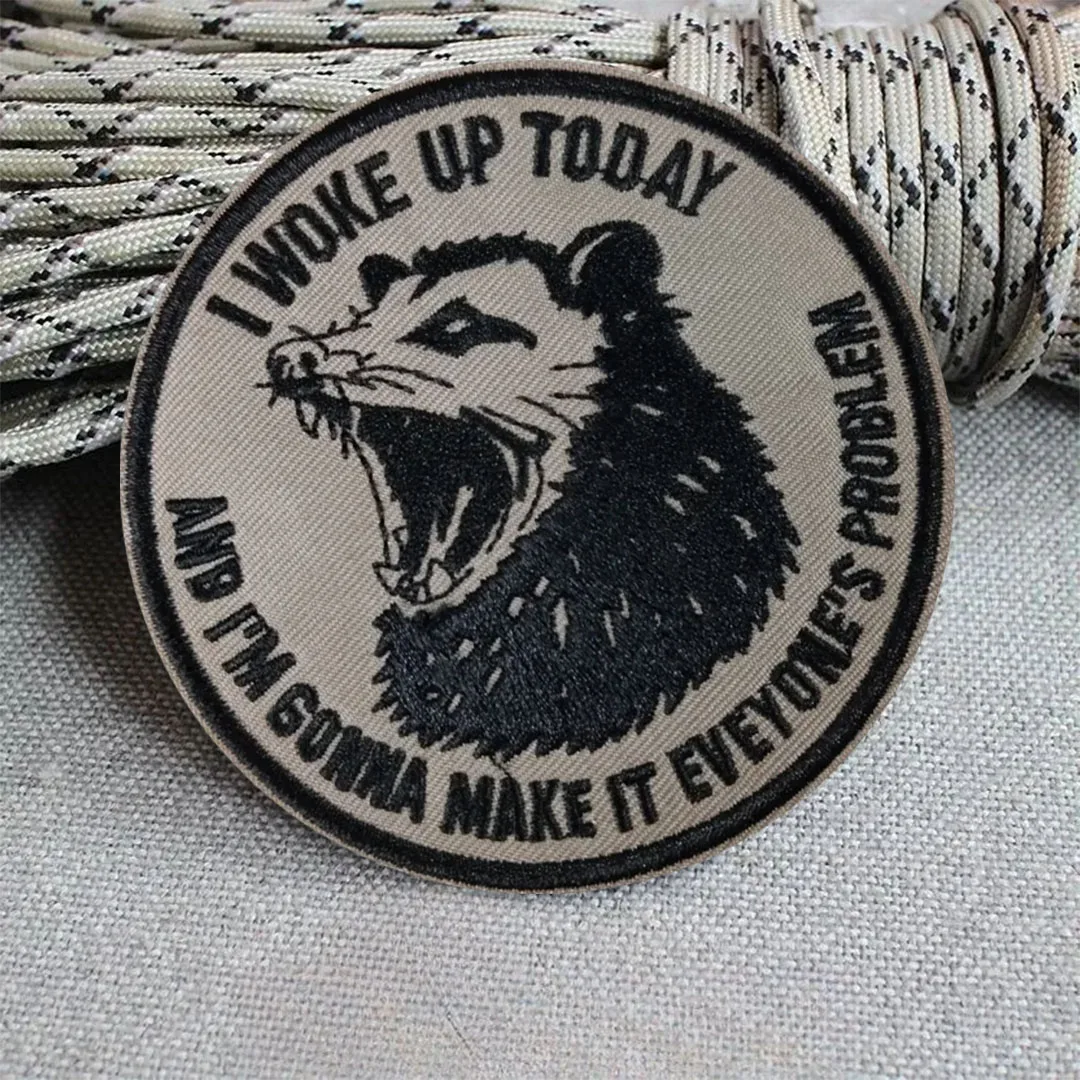Parche moral táctico bordado Opossum con velcro para MOLLE - imagen 4
