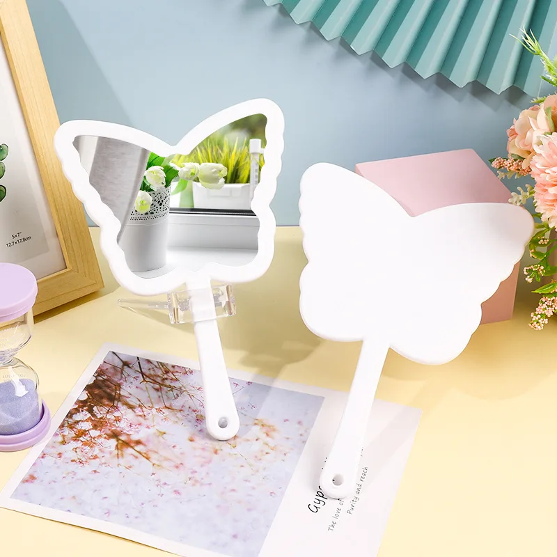 Espejo de maquillaje portátil HD mariposa con logo personalizable