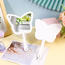 Espejo de maquillaje portátil HD mariposa con logo personalizable