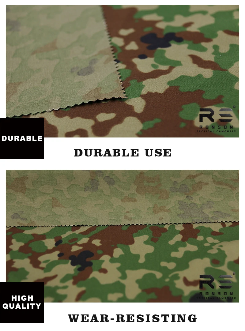 Detalle de tejido rip-stop en camuflaje