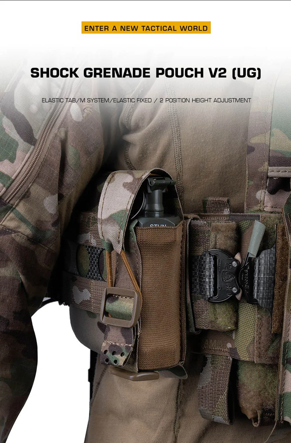 Bolsa táctica V2 MOLLE con bandas elásticas