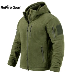 Chaqueta táctica de forro polar con capucha y bolsillos – Invierno