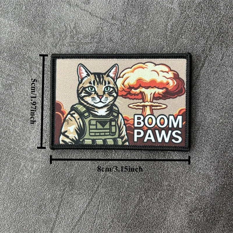 BOOM PAWS Parche táctico gato – gancho y bucle para ropa - imagen 4