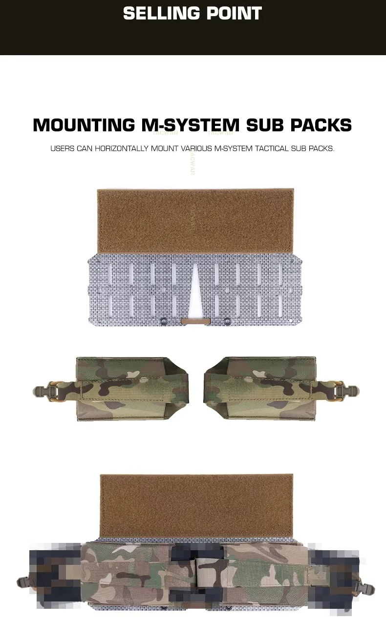 Placa táctica desmontable para configuración de equipo