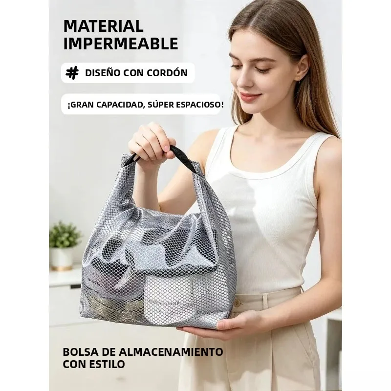 Bolsa impermeable estanca gran capacidad para aseo con botón a presión