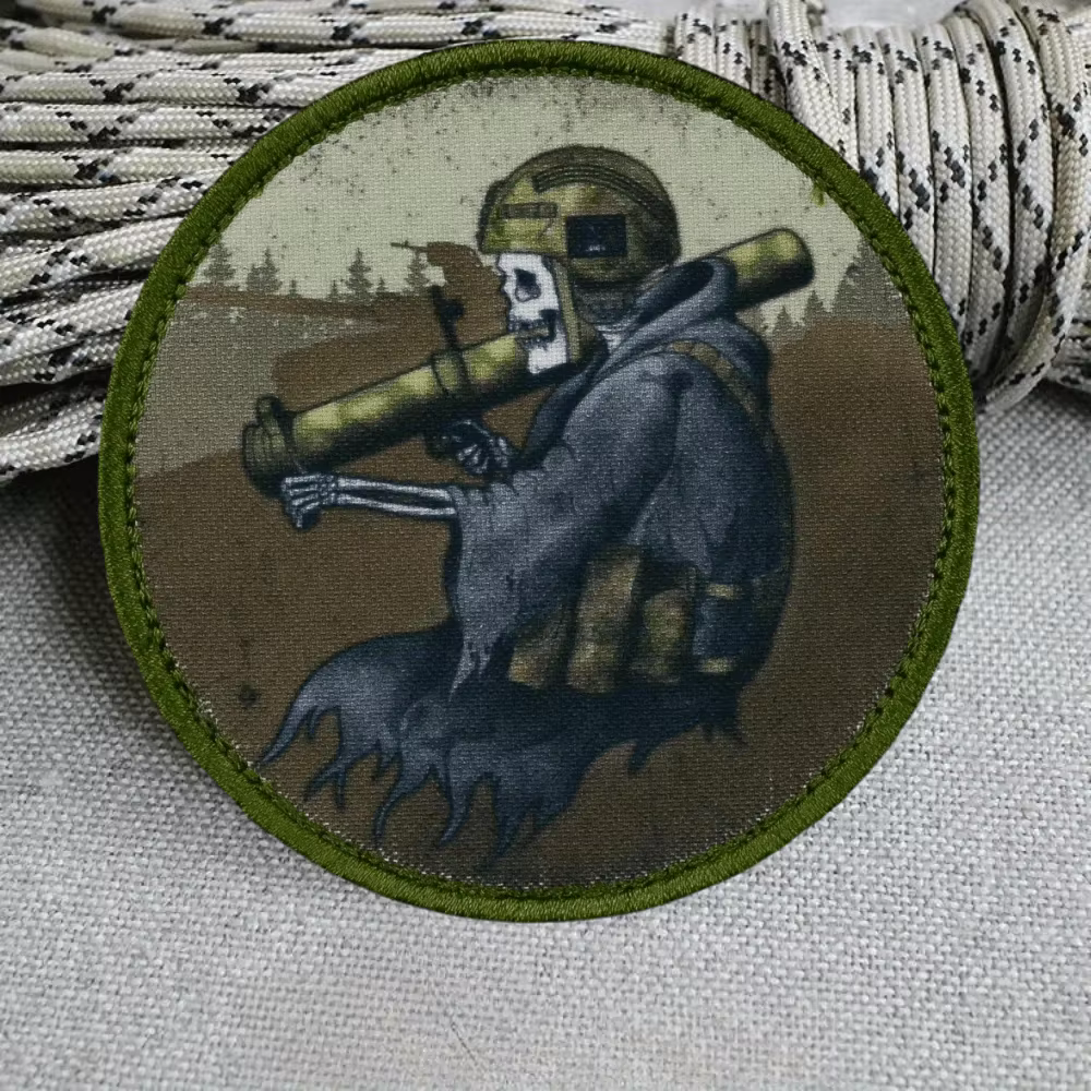 Parche táctico impreso Ghost – Moral militar con velcro para uniforme - imagen 2