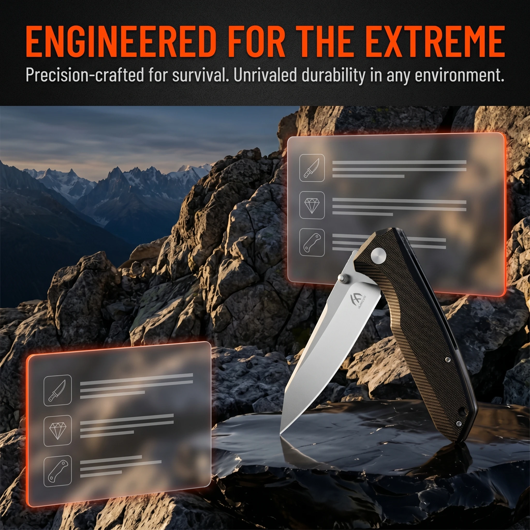 Cuchillo plegable táctico multifunción de acero para outdoor - imagen 5