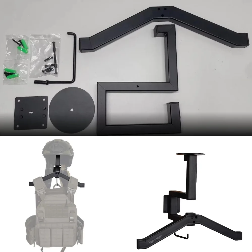 Fwoyonze Soporte Táctico de Pared Metálico para Casco y Chaleco - imagen 3