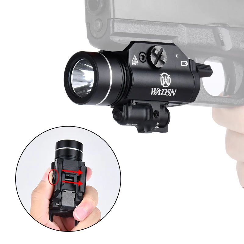 WADSN Linterna táctica láser con riel Picatinny para Airsoft - imagen 4