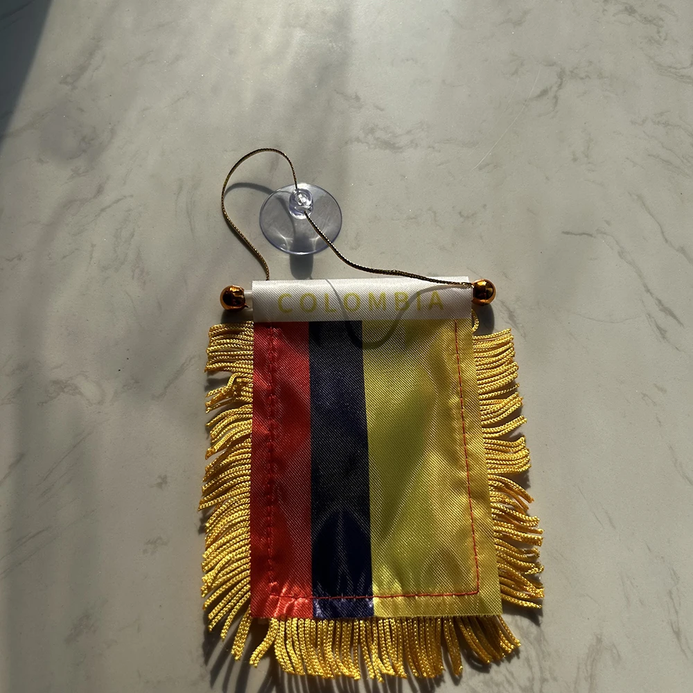 Bandera Colombia para ventana de coche, poliéster doble cara