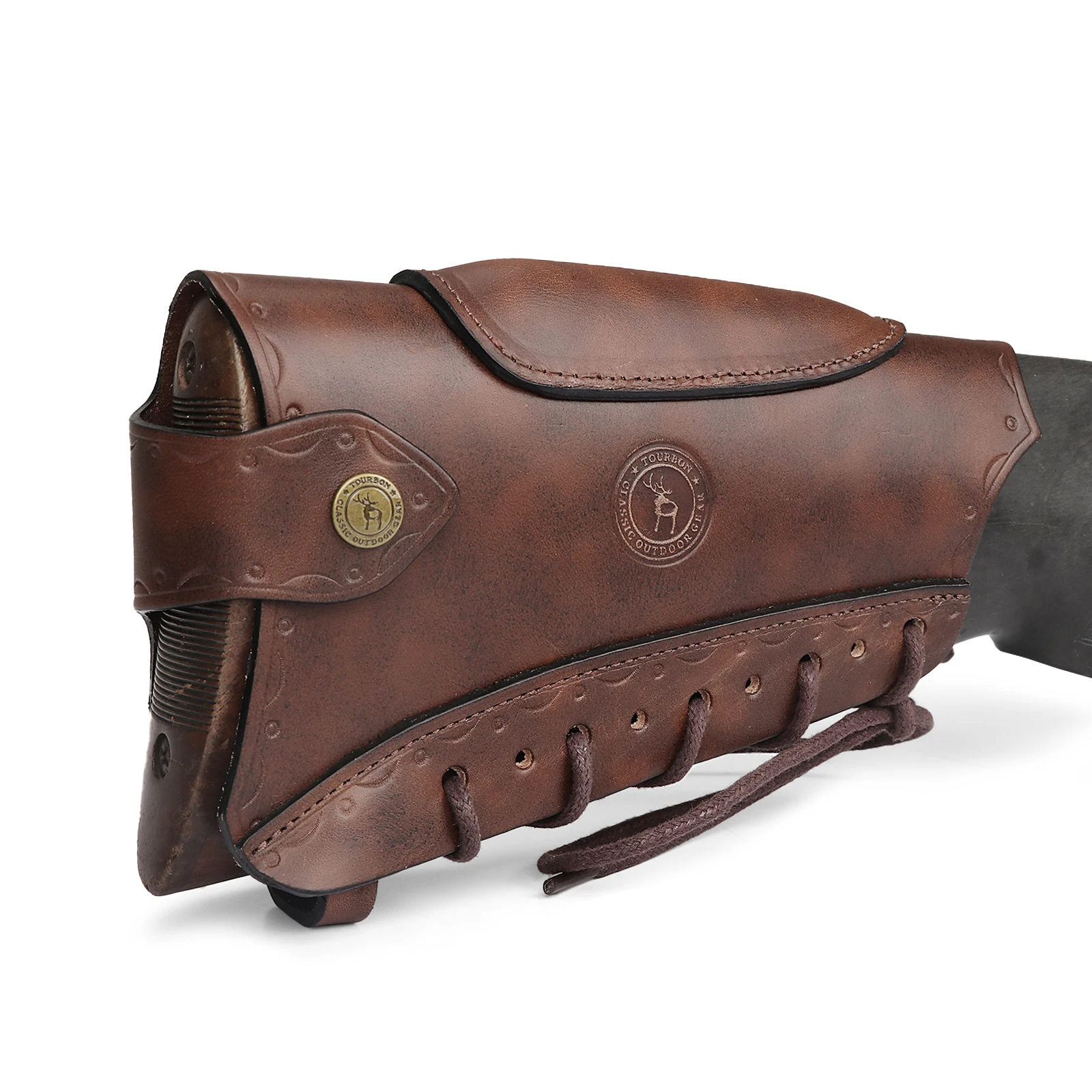 Tourbon funda de culata de piel vintage para rifle de caza - imagen 3