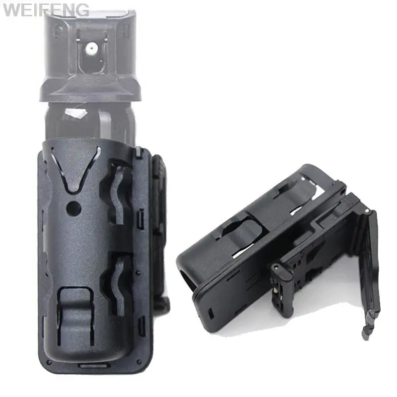 Vista frontal de la funda Molle con clip abierto