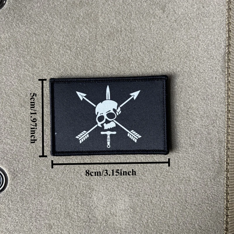 Parche táctico de calavera militar – Insignia de moral Velcro - imagen 3