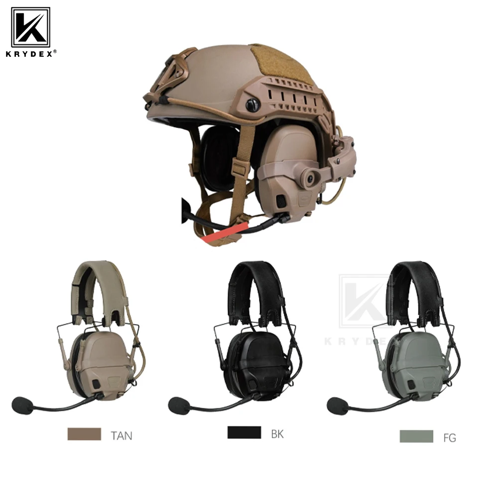 KRYDEX FMA FCS Auriculares tácticos con PTT y reducción de ruido - imagen 4