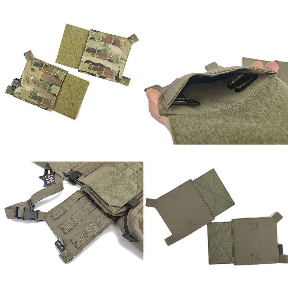 Vista de la pechera táctica y su configuración MOLLE