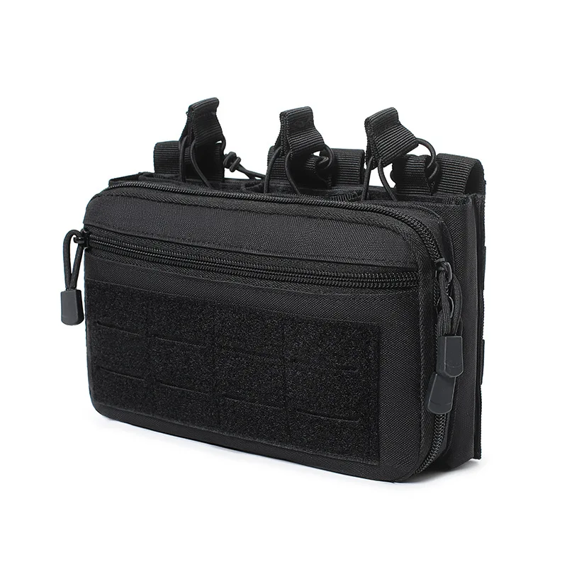 Vista lateral de la bolsa táctica triple para cargadores