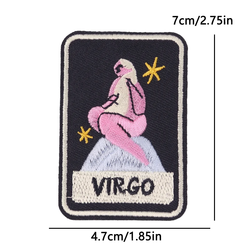 Parches con estilo dibujo animado del zodiaco para chaquetas y vaqueros