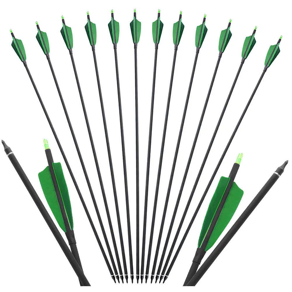 Flechas de carbono para arco recurvo y compuesto, caza diana blanco - imagen 4