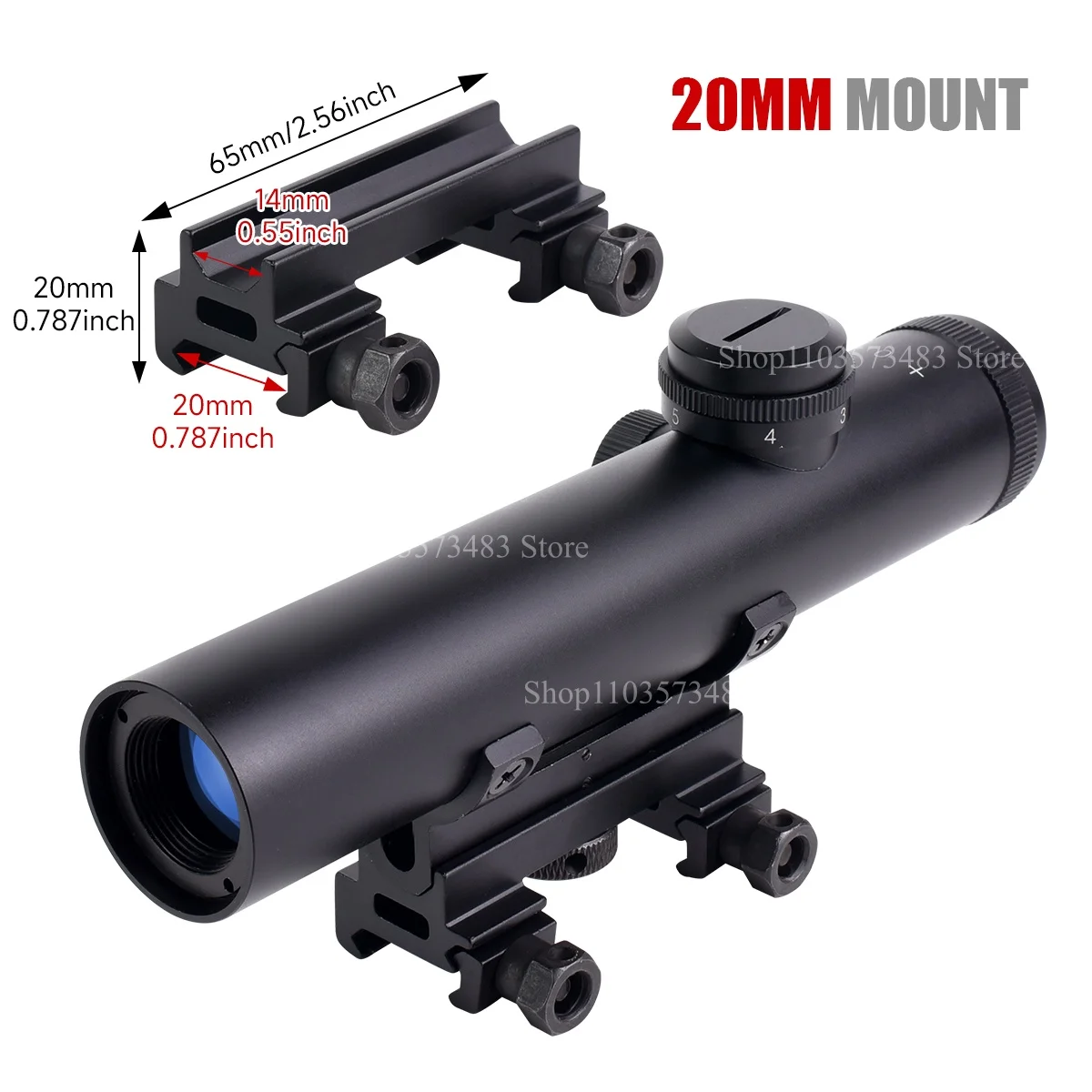 Mira telescópica 4x Mil-Dot BDC HD retro para M4/M16