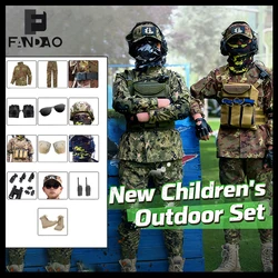 Uniforme camuflaje táctico infantil completo con chaleco y cinturón