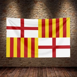 Bandera de España Barcelona para decoración exterior resistente