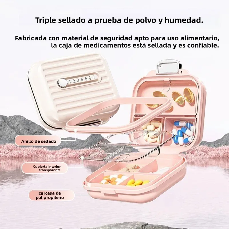 Pastillero portátil con compartimentos para medicación semanal - imagen 5
