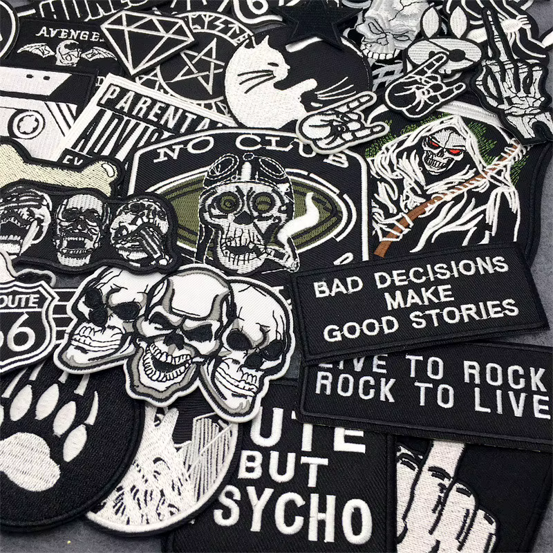 Parche punk bordado termoadhesivo para chaqueta vaquera - imagen 3