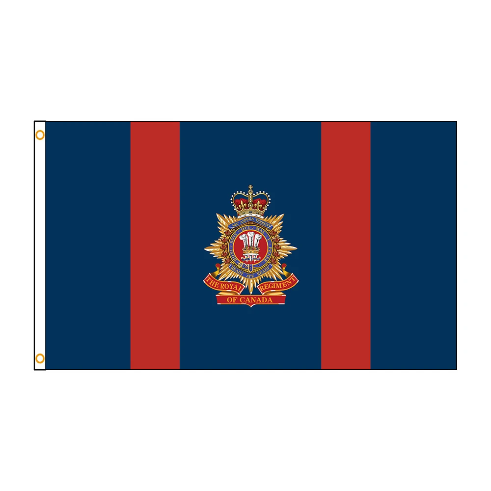 Bandera de campamento del Regimiento Real de Canadá vista frontal