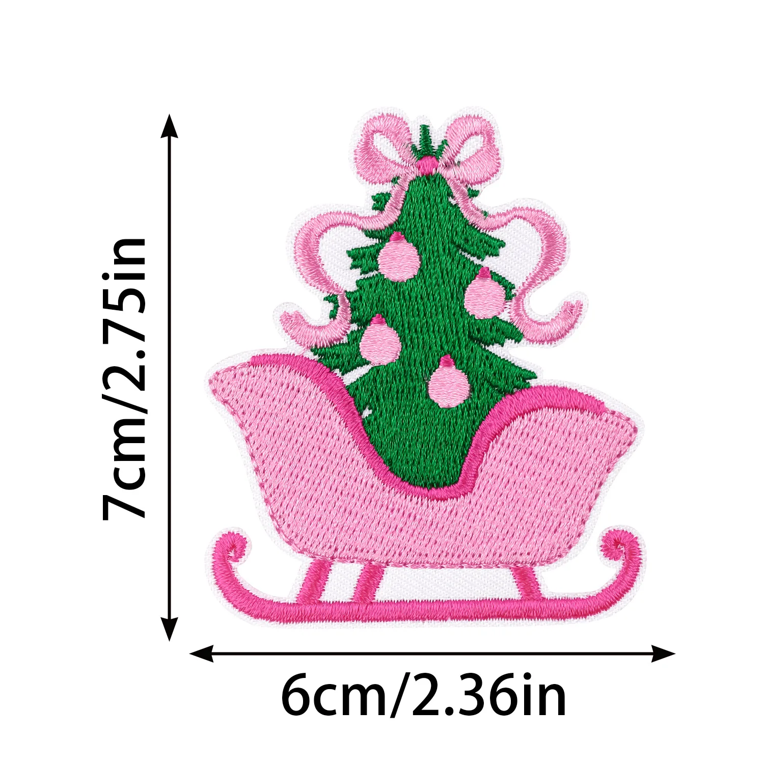 Parches termoadhesivos navideños bordados de Papá Noel y alces - imagen 3