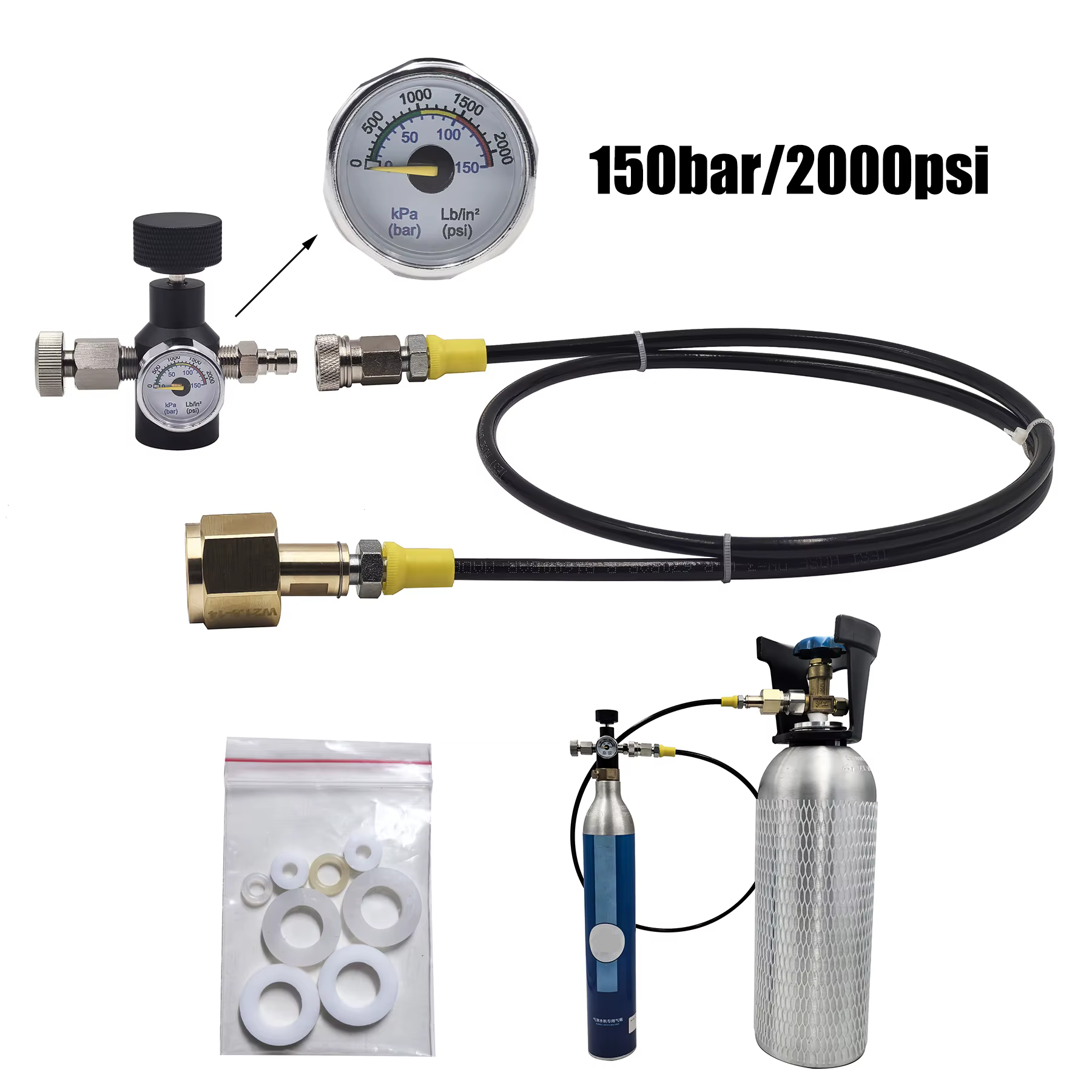 Cilindro CO2 azul 5kg – Kit adaptador TR21 - imagen 3