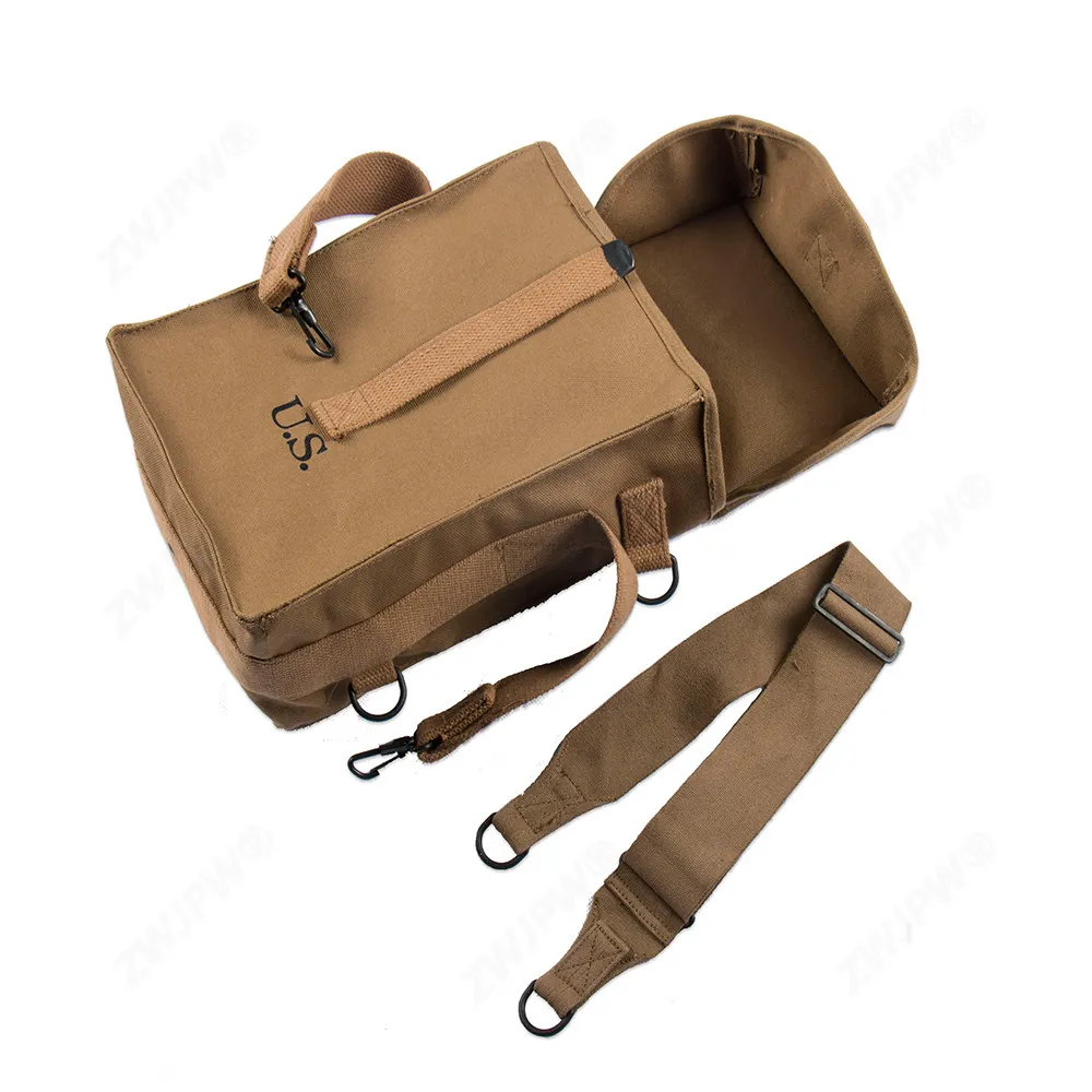 Bolso táctico cruzado de lona vintage WWII, reproducción militar - imagen 2