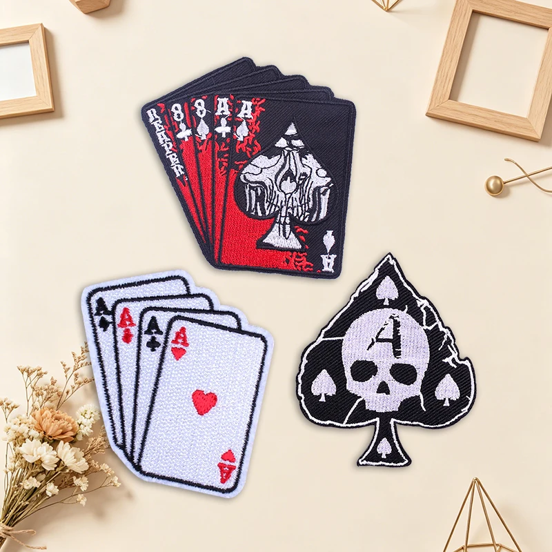 Parche bordado calavera gótica roja – termoadhesivo para chaqueta - imagen 2