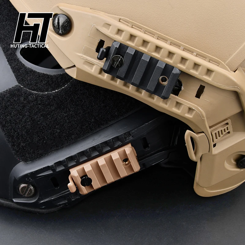 Adaptador riel casco táctico MOLLE – guía deslizante para linterna - imagen 3