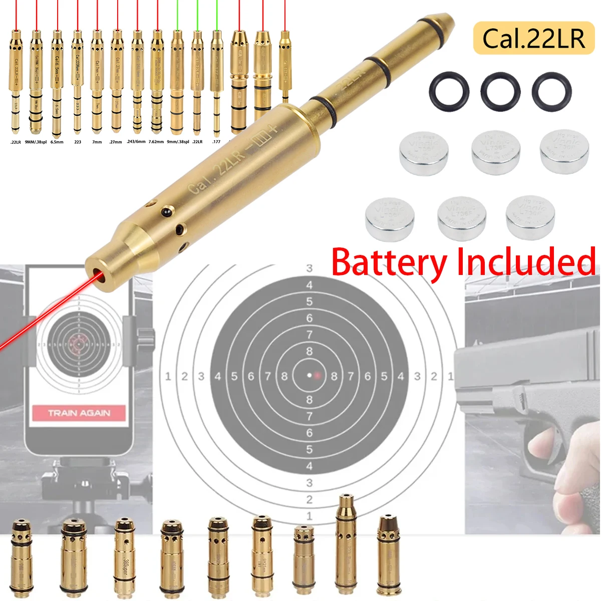 Colimador láser para pistola y rifle táctica, punto ajustable - imagen 2
