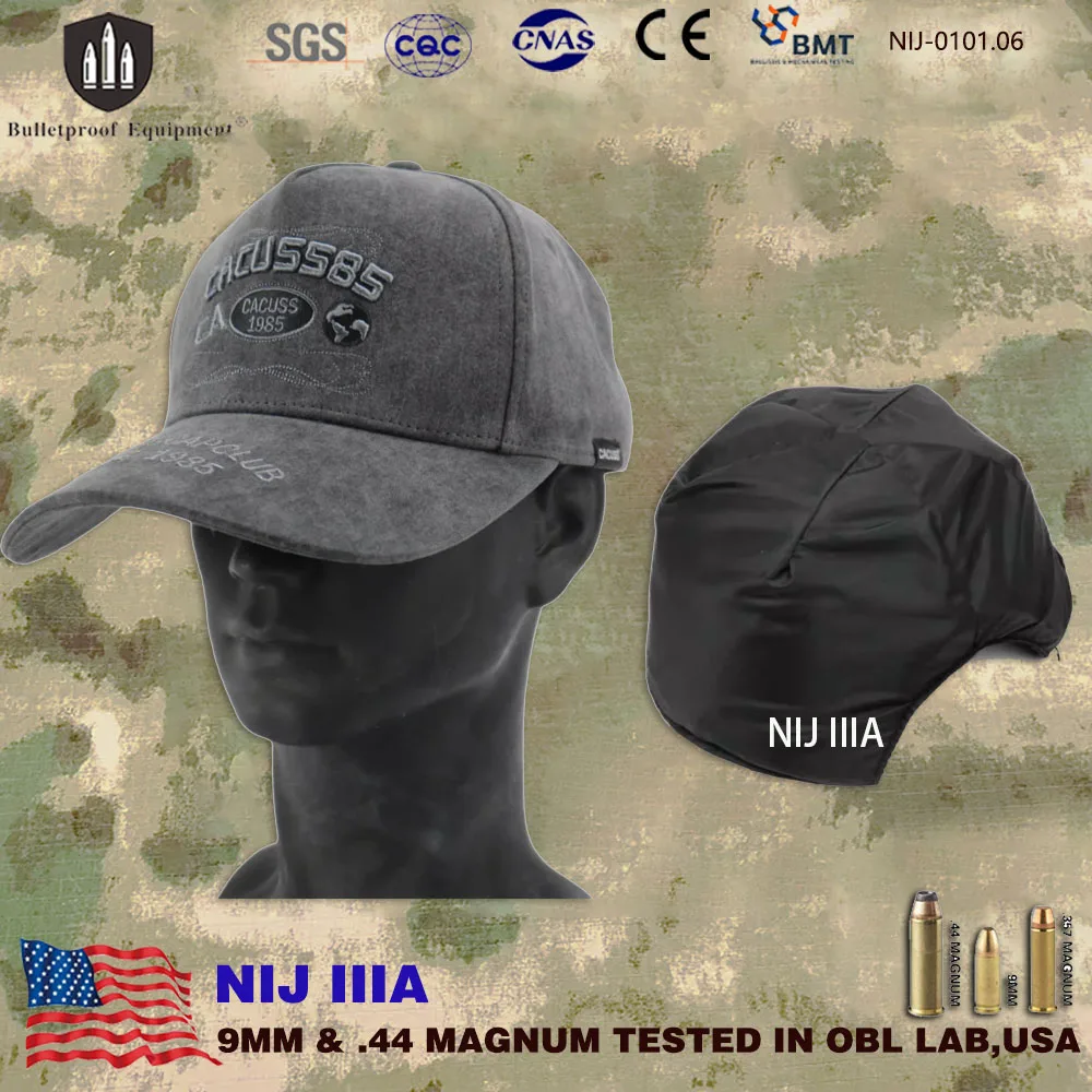 Gorra antibalas oculta NIJ IIIA – Protección táctica UHMWPE - imagen 2