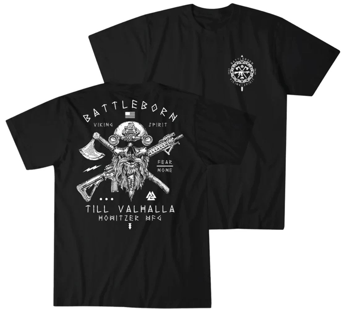 BATTLEBORN Camiseta táctica Howitzer negra para hombre, algodón - imagen 5