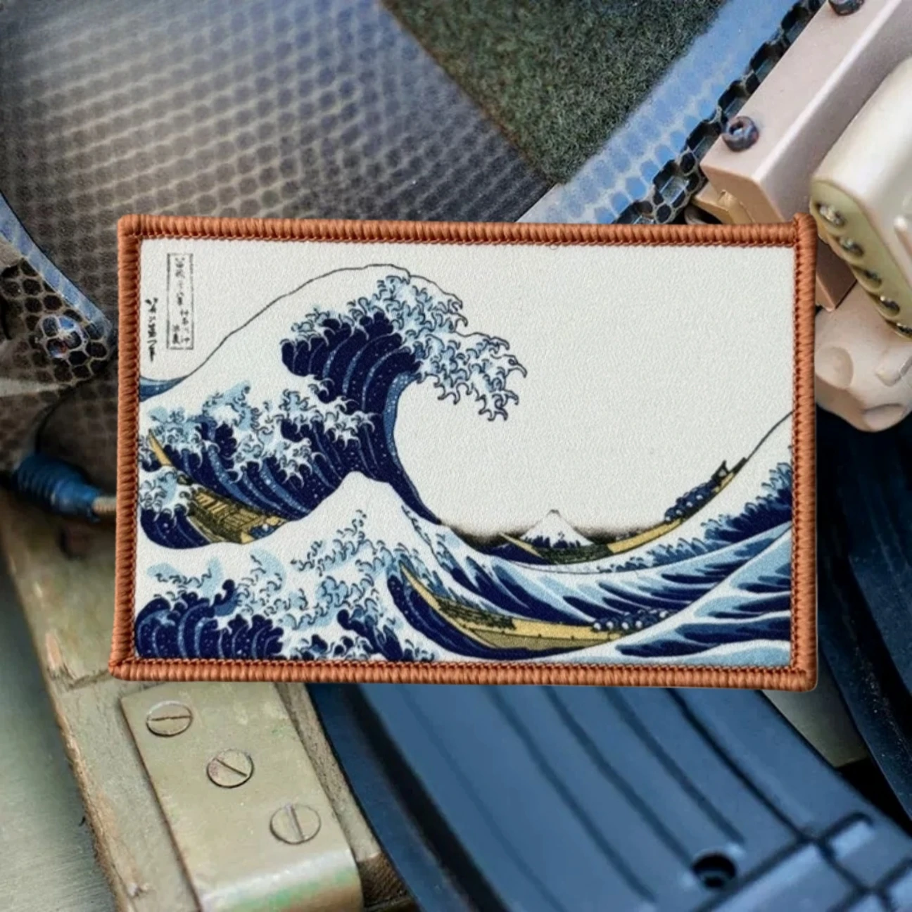 Parche táctico bordado velcro ondas marinas para uniforme o mochila - imagen 2