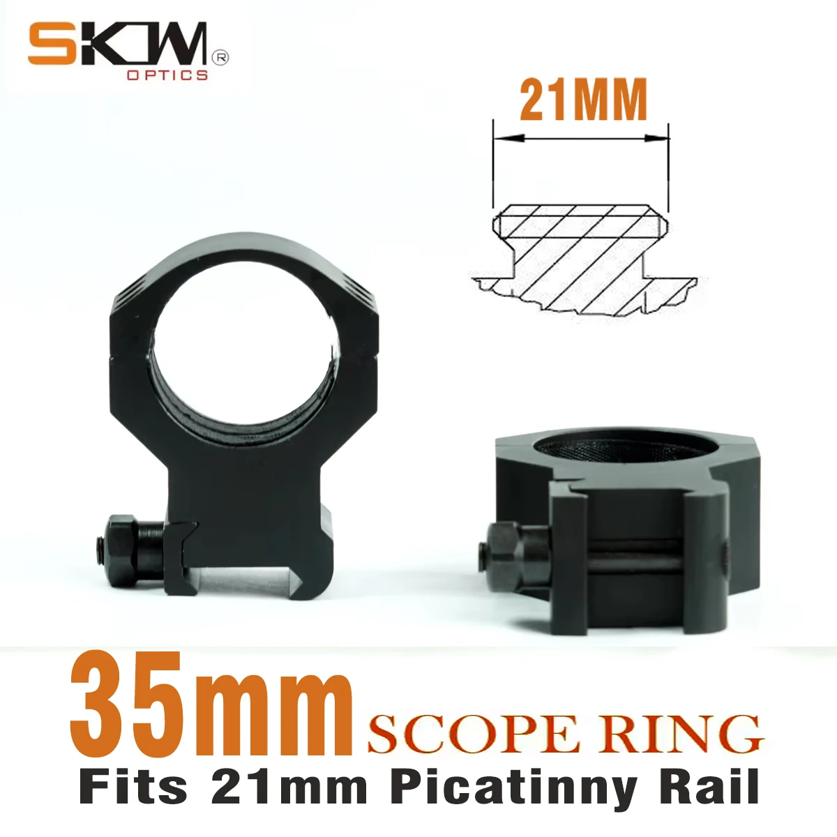 Anillos de mira táctica SKWOPTICS 35mm para riel Picatinny