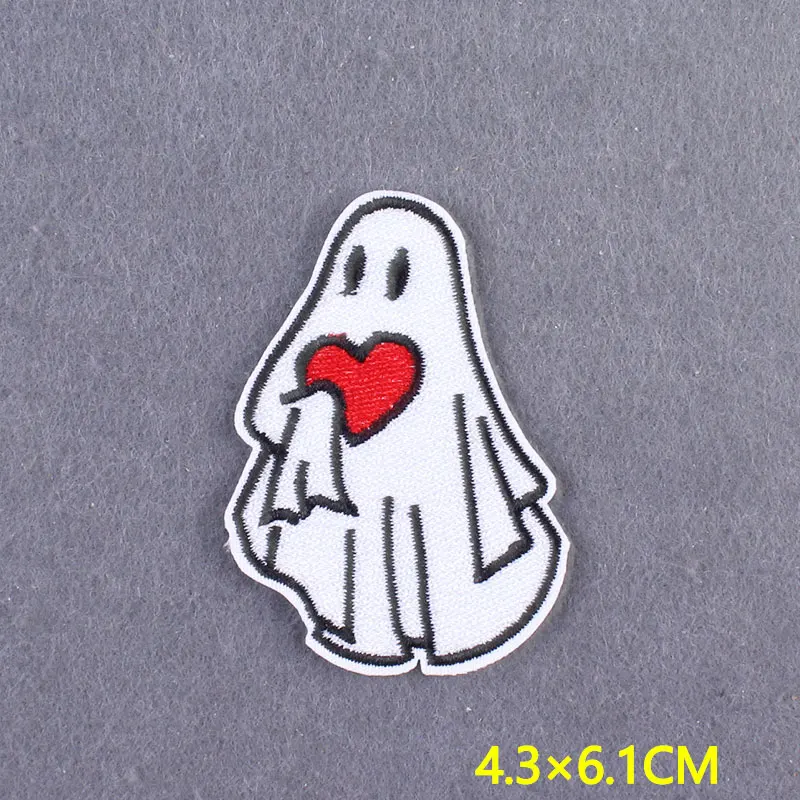 Parche bordado fantasma para planchar – rayas decorativas en tela DIY - imagen 4