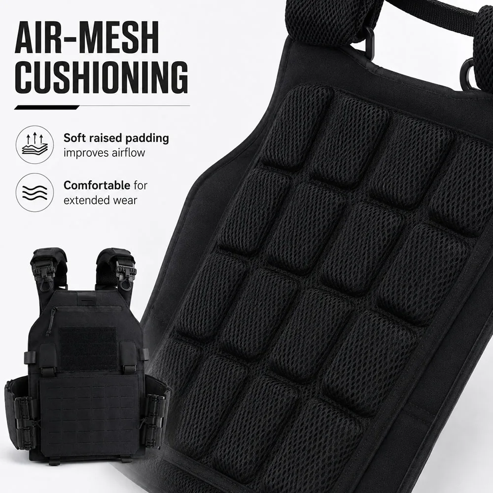 Chaleco táctico liberación rápida MOLLE – Modular para airsoft y caza - imagen 2