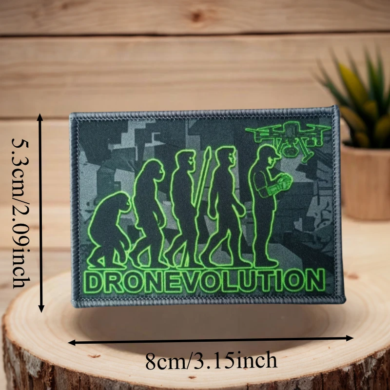 Parche táctico con velcro estampado drones – insignia moral táctica - imagen 4