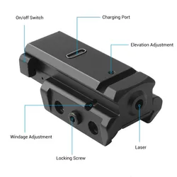 Mira láser recargable táctica verde/rojo/azul para Glock Picatinny
