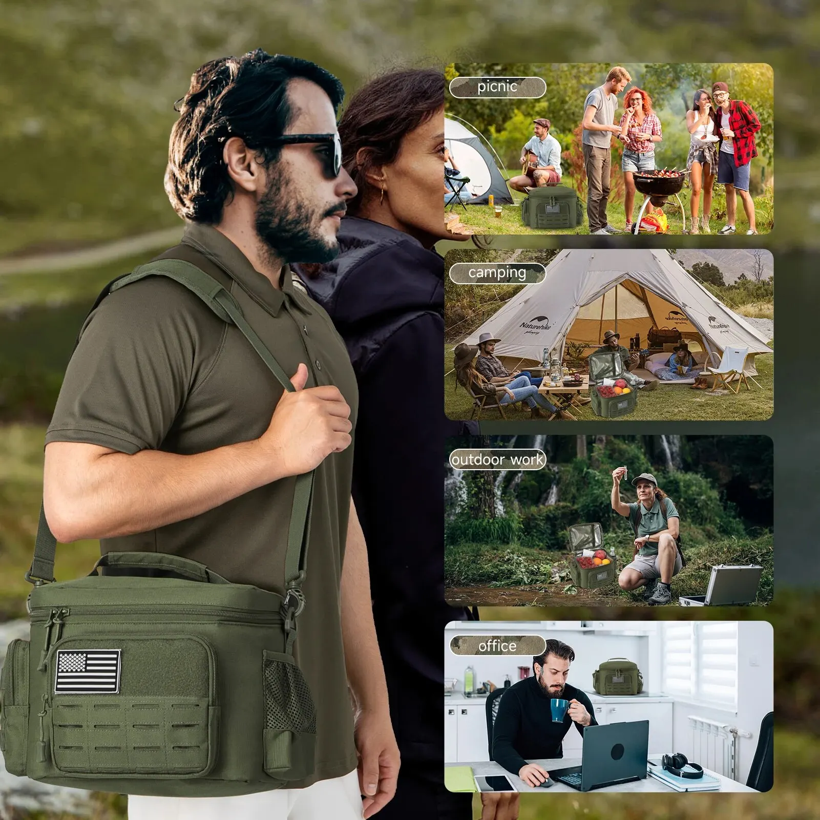 Bolsa térmica táctica – Outdoor aislada hermética resistente picnic - imagen 5