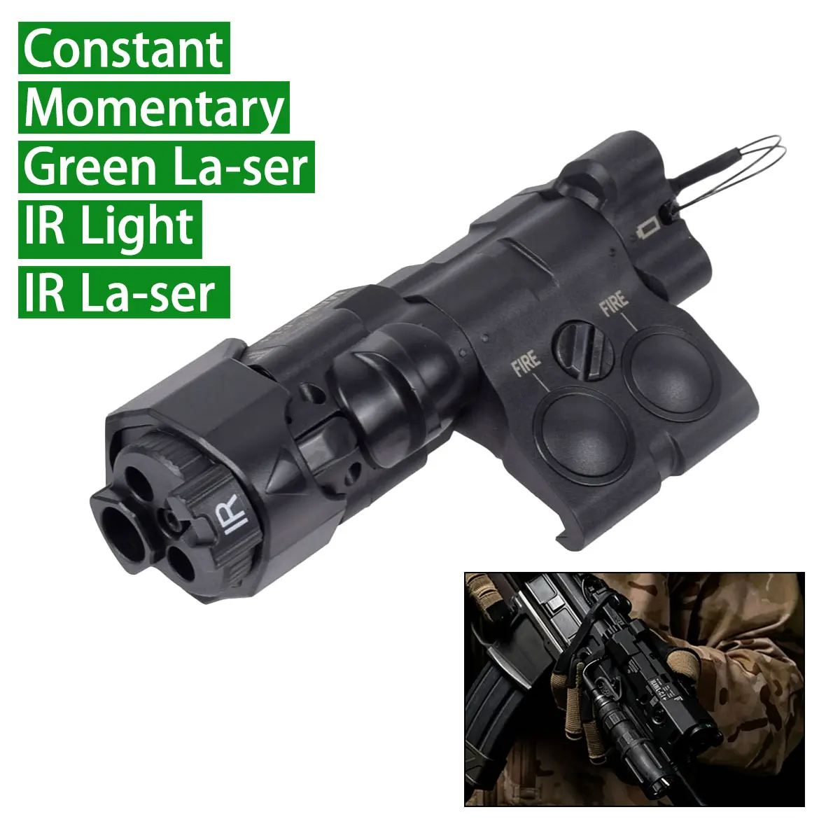 MAWL-C1 Linterna láser IR táctica para airsoft con doble interruptor - imagen 2