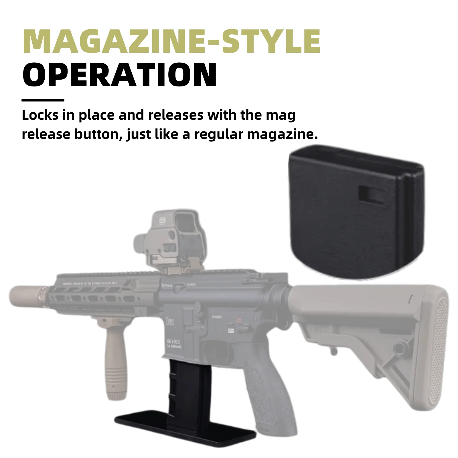 Soporte rifle AR-15 M4 Airsoft – Base vidrio ABS exposición táctica - imagen 3